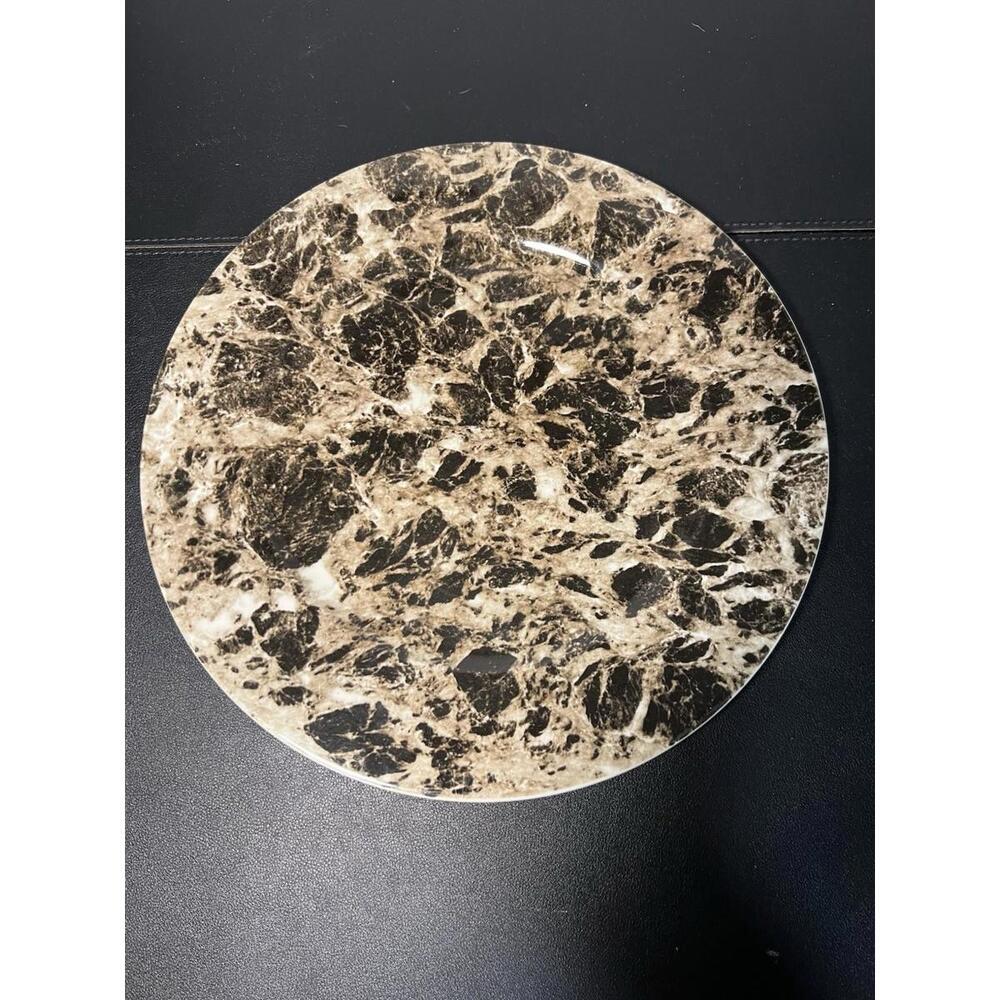 Villeroy & Boch 2000s Faux Marble Vitro-Porcelain Lazy Susan Display Plate, 11”